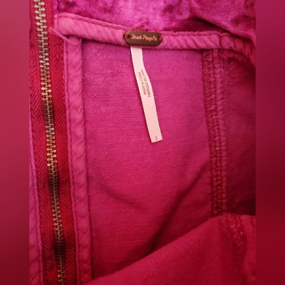 Free People - Crushed Velvet Mini Skirt in Fuschia - Picture 2 of 5